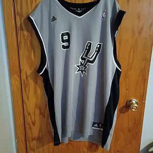 Gray Basketball Jersey with Number 9 Tony Parker